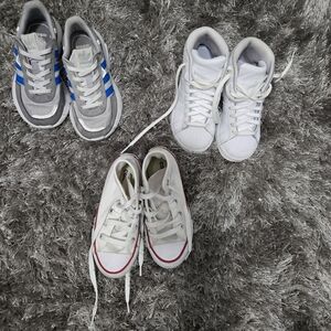 3 pairs of kids' shoes size 11c
